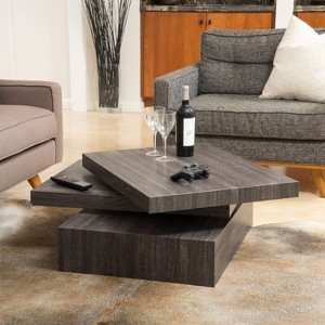 CAVINAS Coffee Tables for Living Room Modern Round Coffee Table with Rotating Top for Apartments Offices - 1 of 4