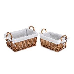 Cheung's Oreni 2 Piece Lined Rectangle Baskets - Brown - 1 of 4