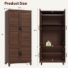 72" Wood Wardrobe Closet - 4-Door Armoire with Hanging Rod & Shelves for Bedroom Storage - 2 of 4