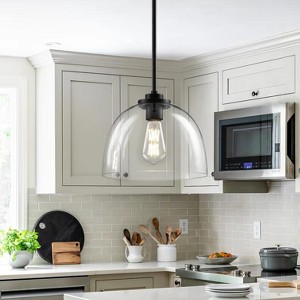KAISITE 1 - Light Black Kitchen Island Pendant with Dome Glass Shade - 1 of 1