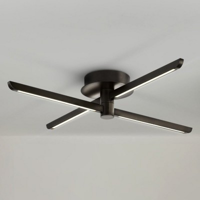 Urban Ambiance Luxury Cosmopolitan Indoor Ceiling Light,  4-3/8''H x 25"W x 25''D,  Matte Black Finish, UHP4821