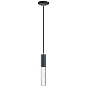 C Cattleya 1-Light Matte Black Bubble Crystal Mini Pendant Light - 1 of 4