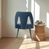 Mshliw Set of 2 Contemporary Velvet Upholstered Dining Chairs with Nailhead Trim and Gold-Tipped Black Metal Legs - 2 of 4