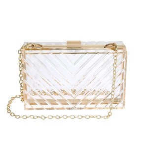 Clear Purses For Women Acrylic Clear Clutch Bag Stadium Approved (transparent) - 1 of 4