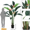 Acekool Artificial Bird of Paradise Plant , Adjustable Faux Leaves, Indoor Outdoor Faux Palm Tree - 3 of 4