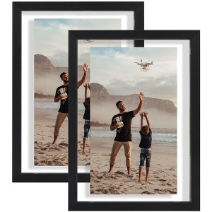 Americanflat Floating Aluminum & Plexiglass Picture Frame - 2 Pack - 1 of 4