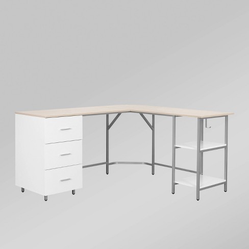 Techni Mobili Home Office Workstation with Storage - White