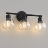 DORESshop 18 in. 3-Light Bathroom Vanity Light Fixtures Over Mirror, Black Bathroom Light Fixtures with Clear Globe Glass Shades - 2 of 4