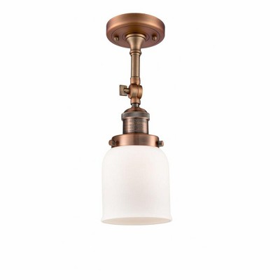 Bell - 1 Light Semi-Flush Mount In Industrial Style-13.5 Inches Tall and 5 Inches Wide
