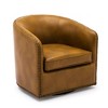 CAVINAS Faux Leather Barrel Swivel Accent Chair with Curved Backrest,Upholstered Swivel Living Room Chairs,Reading Chairs for Living Room - 2 of 4