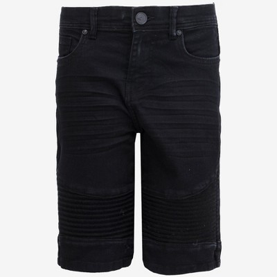 Black biker jean shorts deals