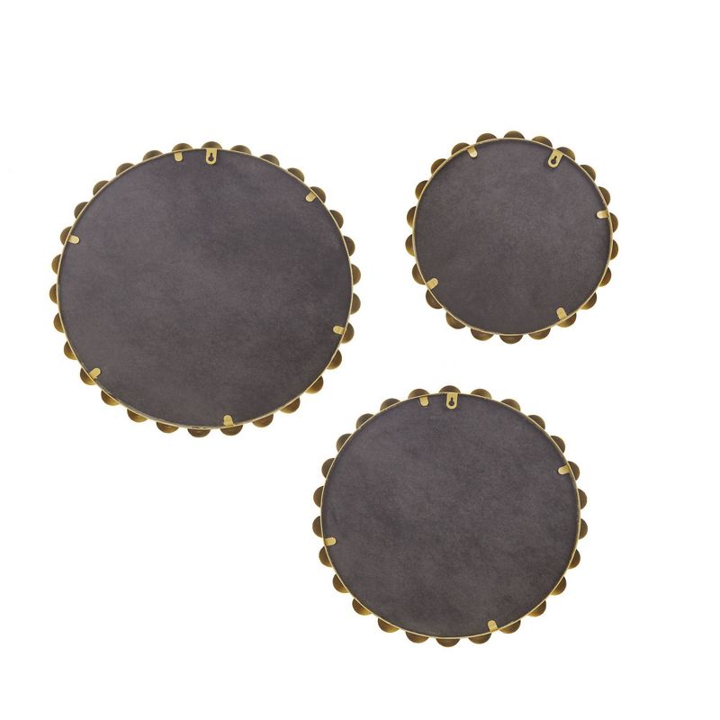 3pc Marlowe Gold Beaded Round Wall Mirror Set - Madison Park, 4 of 7