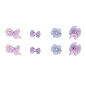 Unique Bargains Women's Cute Flowers Bow Hair Clips Light Purple 8 Pcs - 1 of 3