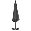 vidaXL Cantilever Umbrella with Steel Pole, 118.1" Diameter, UV Protective and Anti-Fade Polyester in Anthracite, Ideal for Patio or Garden - 4 of 4
