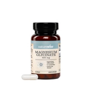 NatureWise Magnesium Glycinate 625mg - High Absorption Chelated Magnesium Glycinate for Sleep, Relaxation, Muscle & Bone* - Vegan, Non-GMO - 1 of 4