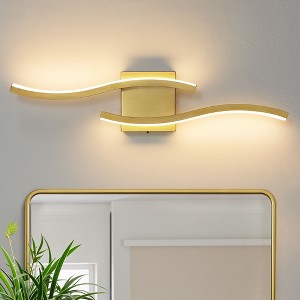 KAISITE 24in Dimmable LED Bathroom Vanity Light 5CCT Modern Wavy Bar Over Mirror Lighting - 1 of 4