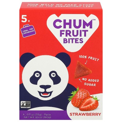 Chum Strawberry Fruit Bites 5 - 0.7 oz Packs - Case of 6 : Target