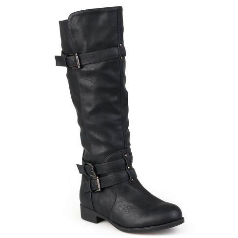 Journee Collection Womens Bite Stacked Heel Riding Boots, Black 8.5 ...