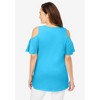 Woman Within Plus Size Eyelet Cold-Shoulder Tunic - 3 of 4