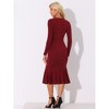 Allegra K Women's Square Neck Long Sleeve Party Club Bodycon Dress - 3 of 4