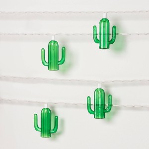 10ct Cactus String Lights Green - Sun Squad