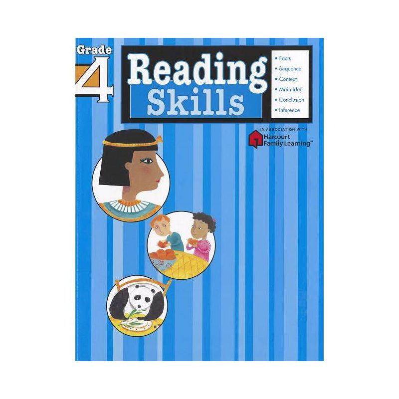 Reading Skills: Grade 4 (Flash Kids Harcourt Family Learning) - (Paperback), 1 of 2