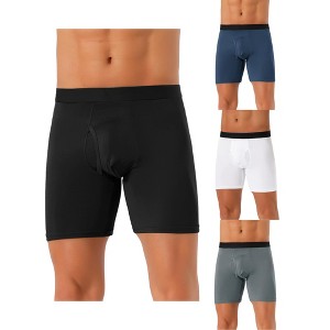 INSPIRE CHIC Men's 4 Pack Lightweight Stretch Open-fly Basic Boxer Briefs - 1 of 4