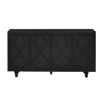 TIRAMISUBEST Embossed Curved Door Storage Cabinet for Entryway & Study Rooms