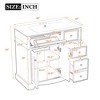 ModernLuxe 36'' Bathroom Vanity with Resin Sink, 3 Drawers & Adjustable Shelf, Solid Wood Frame Storage Cabinet with Gold Knobs, Blue/White - 3 of 4
