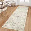 Washable Vintage Living Room Rugs, Distressed Floral Print Non Slip Bedroom Rugs, Low Pile Stain Resistant Accent Large Carpet for Home Office - 2 of 4
