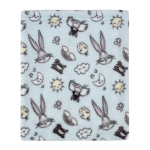 NoJo Warner Bros. Looney Tunes Best Buds Pastel Blue, Yellow, and White Bugs Bunny, Tweety, and Sylvester the Cat Super Soft Baby Blanket - 1 of 4