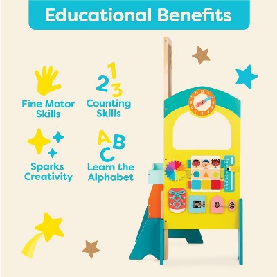 B. toys School Play Set - Schoolhouse Fun: Includes White Board, Wood Material, 49 Pieces, Encourages Creativity