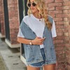 Women's Casual Denim Jean Vest Oversized Sleeveless Mid Long Button Down Jeans Jackets Vests Tops Waistcoat - 4 of 4
