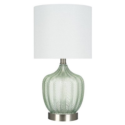 18" Glass Accent Lamp Green  - Cresswell Lighting