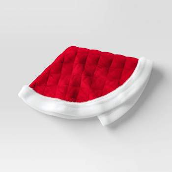 32" Quilted Velvet Christmas Tree Skirt with Faux Fur Trim Red/White - Wondershop™