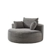 55'' Corduroy Modern Single Sleeper Chair with No Assembly Required and Backrest Pillow (Not a Swivel Chair) - 3 of 4