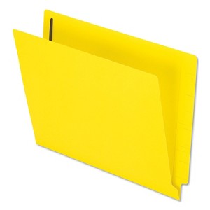 Pendaflex Colored Reinforced End Tab Fastener Folders, 0.75" Expansion, 2 Fasteners, Letter Size, Yellow Exterior, 50/Box - 1 of 1
