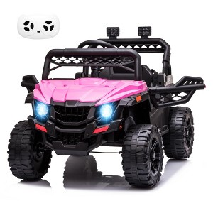 12V Kids Ride On Car Truck w/Parent Remote Control, Spring Suspension, LED Lights, AUX Port, Music - 1 of 4