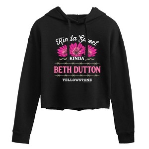Women's - Yellowstone - Kinda Sweet Kinda Beth Dutton Cropped Graphic Hoodie - 1 of 4