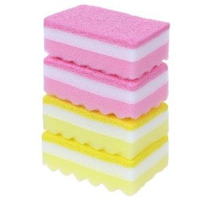 REGALWOVEN Non-Scratch Dual Sided Durable Household Cleaning Sponge 4 Pcs - 1 of 4