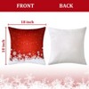 Coucheta 18x18 Red Velvet Christmas Pillow Covers, Set of 2 with Snowflake Floral Embroidery for Couch, Sofa & Holiday Home Decor - 3 of 4