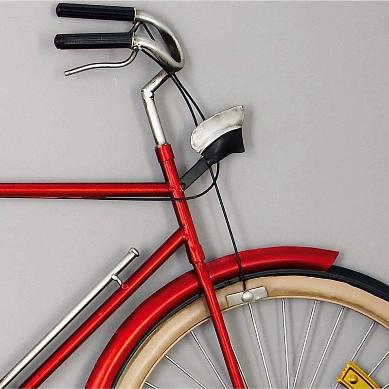24&#34; x 39&#34; Metal Bike Wall Decor with Seat and Handles Red - Olivia &#38; May, 3 of 7