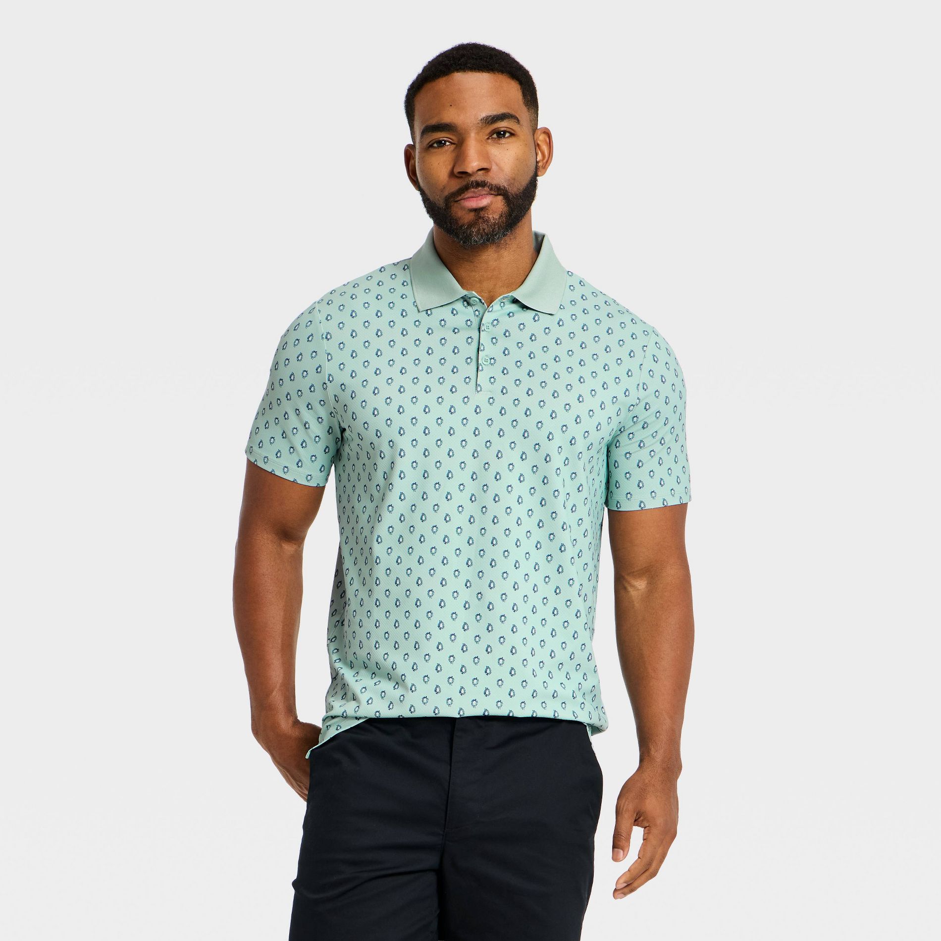 Men's Short Sleeve Textured Polo Shirt - All In Motion™