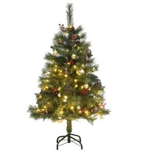 vidaXL Artificial Hinged Christmas Tree Green PVC Medium Foldable - 1 of 4