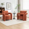 SEYNAR Mid Century Modern Teddy Upolstered Accent Chair with Poilow Set of 2 - 4 of 4