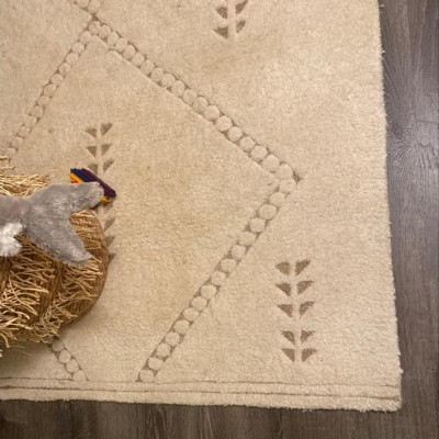 5'x7' Cedar Hills Plush Geo Print Rug Cream - Threshold™ Designed With ...
