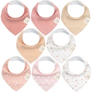8pk Organic Baby Bandana Bibs, Baby Drool Bibs for Baby Boy, Girl, Baby Bibs for Infant, Newborn - 1 of 4