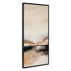 Kate & Laurel All Things Decor 18"x40" Sylvie Peaceful Landscape II Framed Canvas by Amy Lighthall Black - 1 of 4