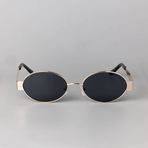 Women's Metal Oval Sunglasses - A New Day™ Gold - 1 of 2