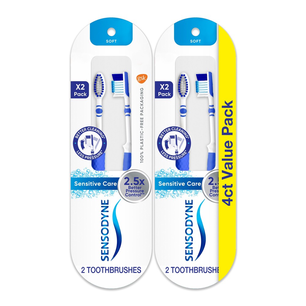 Photos - Electric Toothbrush Sensodyne Manual Toothbrush - 4ct - Soft 